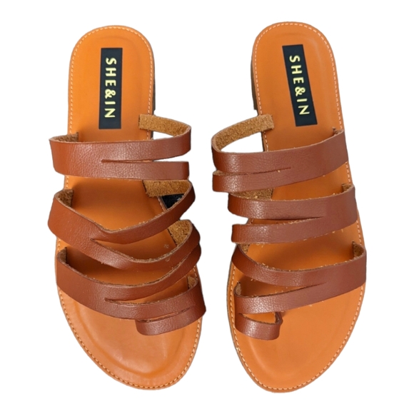 Brown Strappy Sandals by Shein - Picture 1 of 2